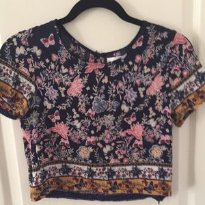 LF Here Comes The Sun Floral Crop Top